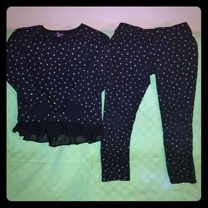 2 piece Black & Silver Stars Jogging Suit
